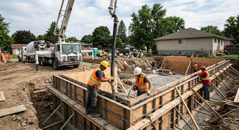 Foundation Pouring in Fredericksburg, VA